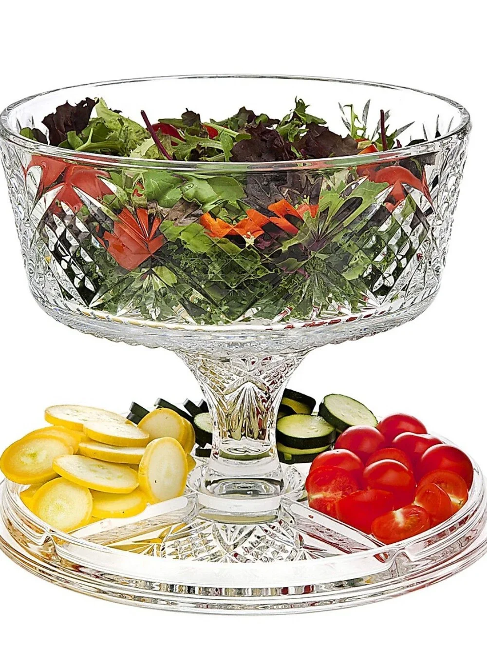 Godinger Silver Art CoDublin Crystal 4 in 1 Domed Cake Stand.
